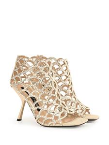 Sergio Rossi Mermaid crystal-embellished cage sandals - Goud