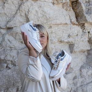 COPENHAGEN SHOES SUNSHINE LADY - WHITE/DENIM/GOLD |   |  Sneakers |  Dames