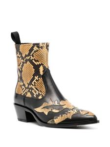 Bally Vegas enkellaarzen met pythonprint - Zwart