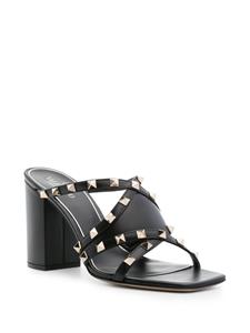 Valentino Garavani Rockstud strappy leather mules - Zwart