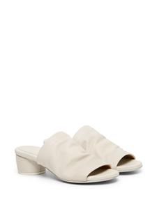 Marsèll Otto ruched leather mules - Wit