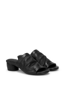 Marsèll Otto ruched leather mules - Zwart