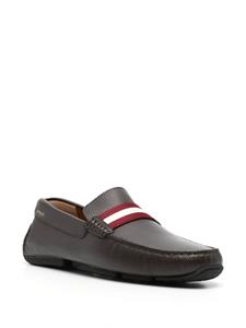 Bally Leren loafers met logoprint - Bruin