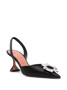 Amina Muaddi Begum slingbacks met kristallen gesp - Zwart