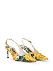 Dolce & Gabbana Slingback pumps met bloemenprint - Geel