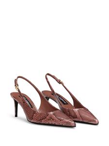 Dolce & Gabbana Pumps met slangenleer-effect - Roze