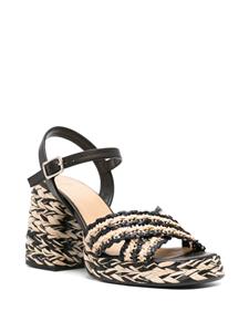 Castañer Vicen raffia sandalen - Zwart