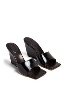 Wandler Gaia 90mm wedge leather sandals - Zwart