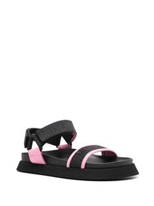 Moschino logo-jacquard flat sandals - Zwart
