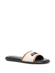 ISABEL MARANT Leren sandalen met geborduurd logo - Beige