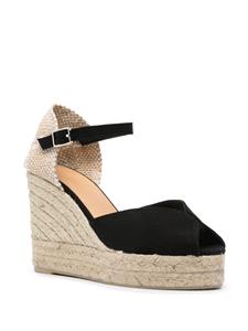 Castañer Bianca 105 espadrilles van raffia - Zwart