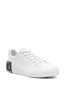 Moschino logo-embellished leather sneakers - Wit