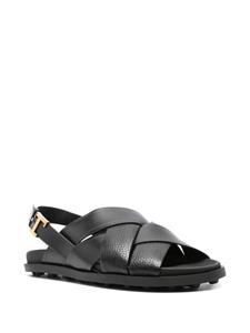 Tod's logo-buckle leather sandals - Zwart