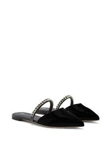 Giuseppe Zanotti Laurette muiltjes met kettingdetail - Zwart