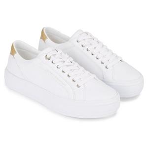 Tommy Hilfiger Plateausneakers ESSENTIAL VULC CANVAS SNEAKER met contrastbeleg in metallic-look