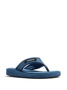 Coperni logo-appliqué denim flip-flops - Blauw