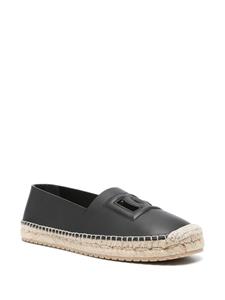 Dolce & Gabbana logo-embossed leather espadrilles - Zwart