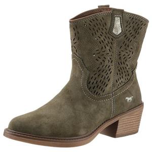 Mustang Shoes Westernstiefelette, Cowboy Stiefelette, Boots mit aufwändiger Perforation am Schaft