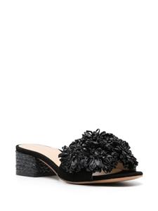 Paloma Barceló 40mm floral-appliqué mules - Zwart
