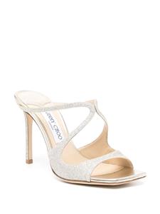 Jimmy Choo Anise 95mm muiltjes met glitter - Metallic