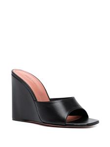 Amina Muaddi Lupida 110mm wedge mules - Zwart