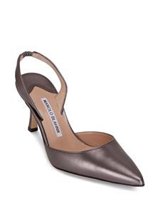Manolo Blahnik Metallic slingback pumps - Grijs