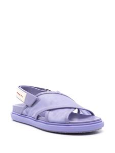 Marni logo-patch mesh sandals - Paars