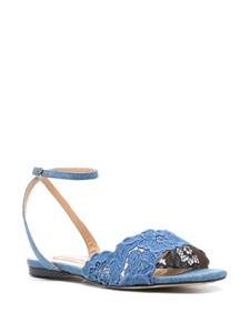 Arteana Sandalen met bloemenkant - Blauw