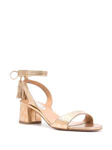 Aquazzura Alu 50mm metallic-finish sandals - Goud