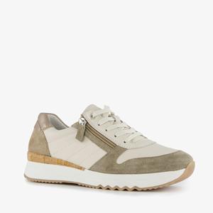 Hush Puppies leren dames sneakers beige/groen