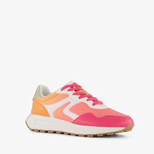 Blue Box dame sneakers beige/fuchsia roze