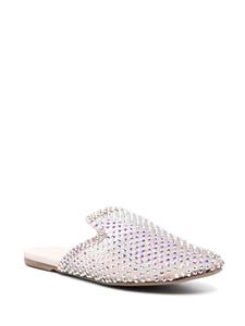 Le Silla crystal-embellished flat mules - Beige