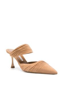 Manolo Blahnik Circeamu 70mm suede mules - Beige