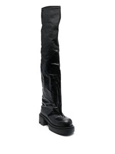 Rick Owens Bogun leren laarzen - Zwart