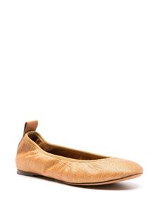 Lanvin woven-raffia ballerina shoes - Bruin