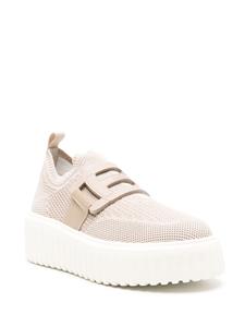 Hogan knitted wedge sneakers - Beige