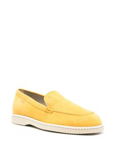 Hogan logo-debossed suede loafers - Geel