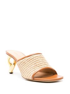 JW Anderson Chain-heel raffia-woven mules - Bruin