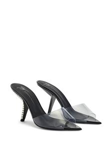 Giuseppe Zanotti Mystero 90mm transparent mules - Zwart