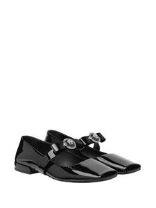 Versace Leren ballerina's - Zwart