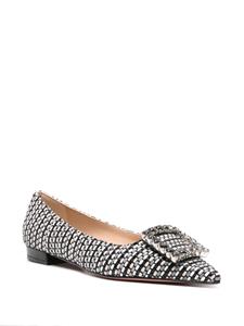 Roberto Festa pointed-toe woven ballerina shoes - Zwart