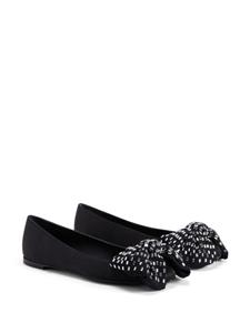 Giuseppe Zanotti Alexandrine crystal-embellished bow ballet pumps - Zwart