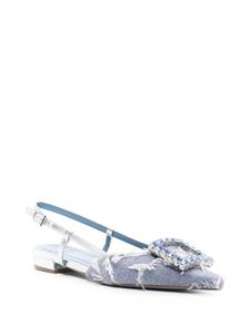 Roberto Festa Stefi crystal-buckle slingback sandals - Blauw