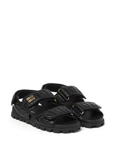 Miu Miu matelassé leather sandals - Zwart