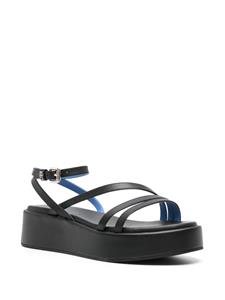 Tommy Hilfiger strappy leather platform sandals - Zwart