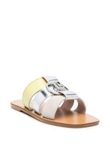 LIU JO logo-apliqué triple-strap sandals - Geel