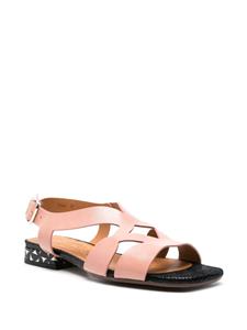 Chie Mihara Taini flat leather sandals - Roze