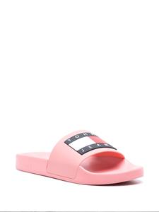 Tommy Jeans Flag-logo pool slides - Roze