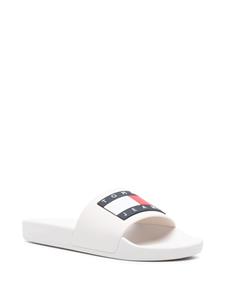 Tommy Jeans Flag-logo pool slides - Beige