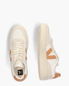 Veja V-90 O.T. Leather Wit/Oranjebruin